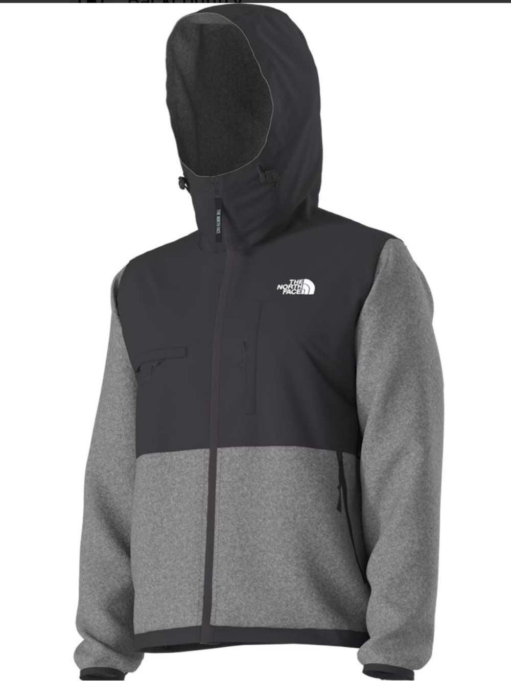 The North Face Retro Denali Gray Hooded Full Zip  Fleece Jacket Men’s Medium
